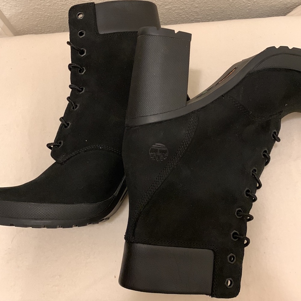 TIMBERLINE/ORTHO BLACK SUEDE BOOT NWOTS RUBBER SOLE SZ 8•5 (no box) NEW - Picture 7 of 12